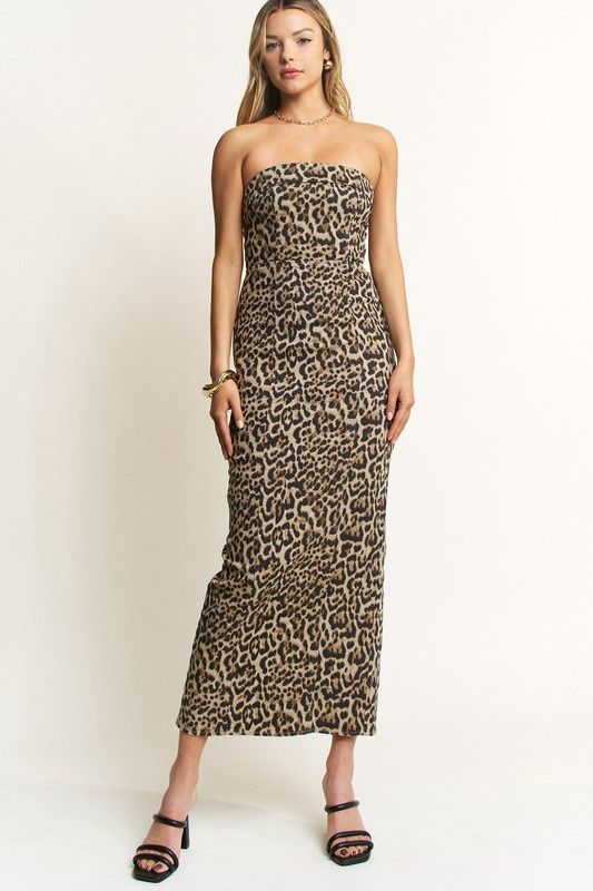 Leopard Jean Midi Dress