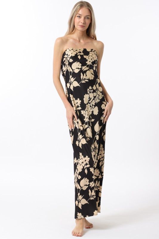 Flower Tube Cowl Back Dress