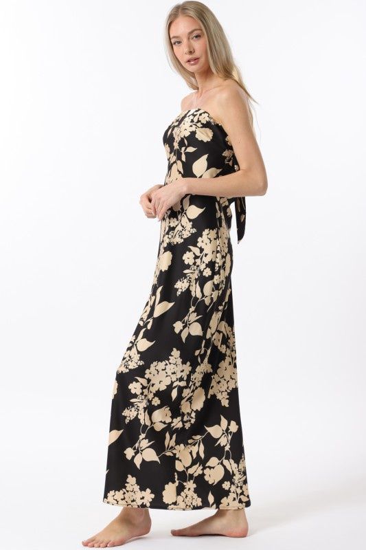 Flower Tube Cowl Back Dress