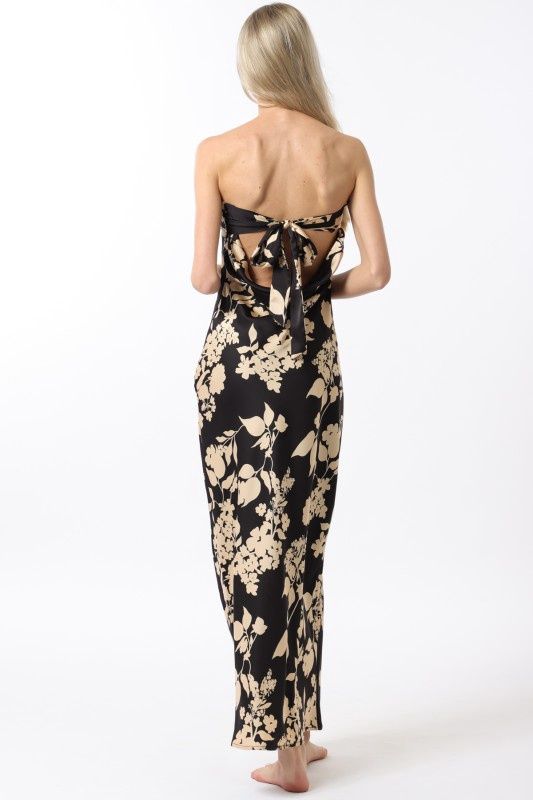 Flower Tube Cowl Back Dress