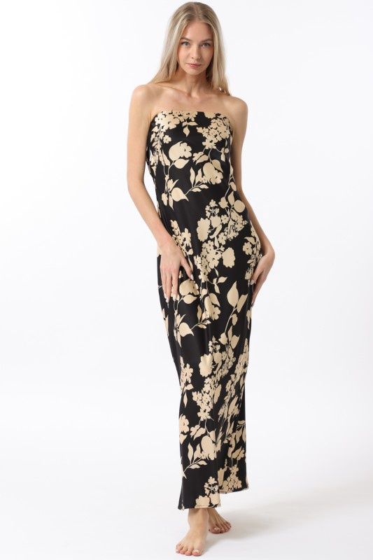 Flower Tube Cowl Back Dress