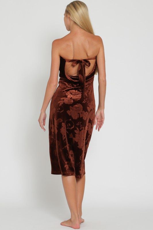 Floral Velvet Tube Dress