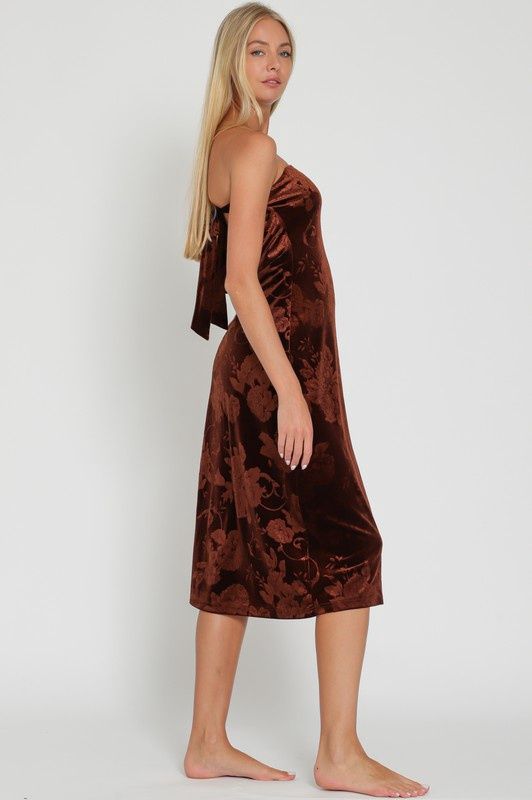 Floral Velvet Tube Dress