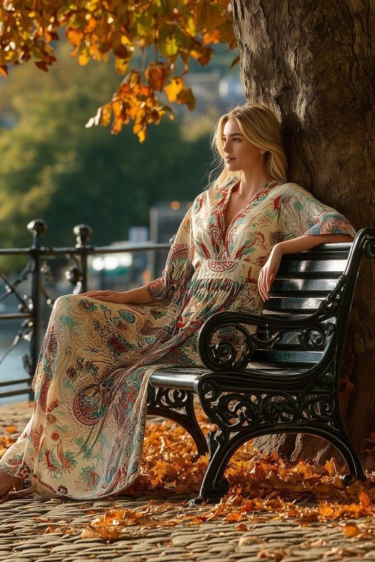 Paisley Kimono Sleeve Maxi