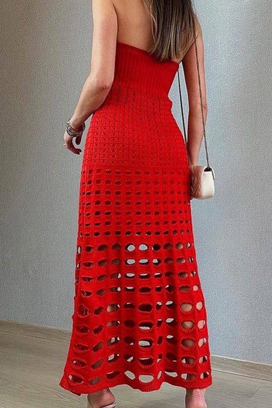Circle Cutout Crotchet Dress