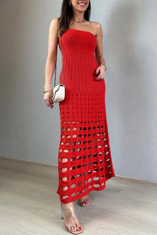 Circle Cutout Crotchet Dress
