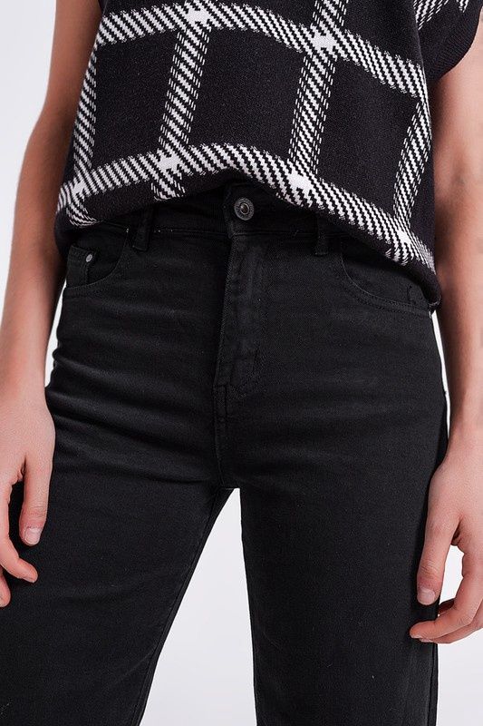 Cropped Black Wide Leg