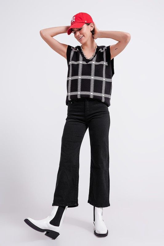 Cropped Black Wide Leg