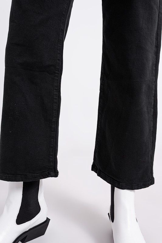 Cropped Black Wide Leg