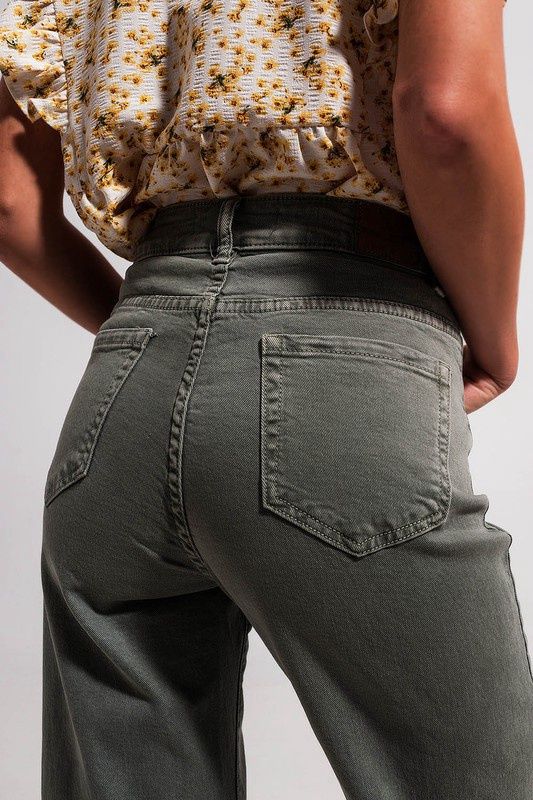 Cropped Green Wide Leg