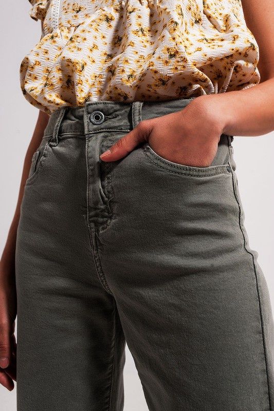 Cropped Green Wide Leg