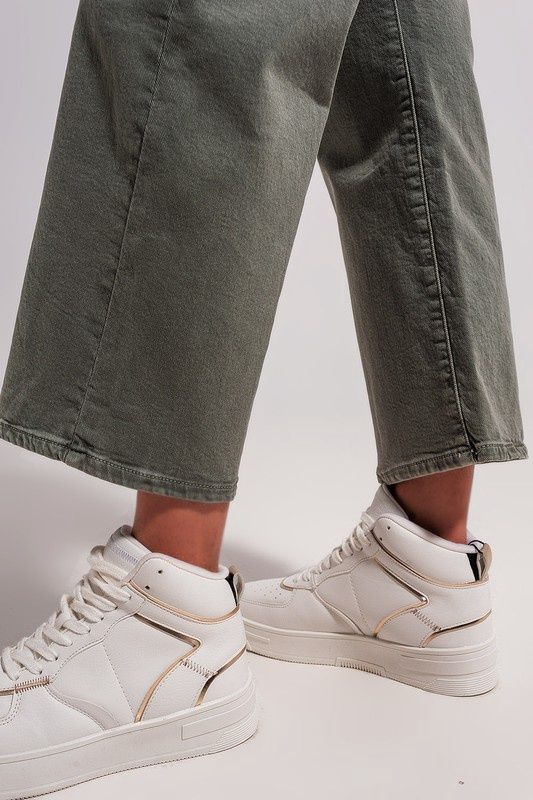 Cropped Green Wide Leg