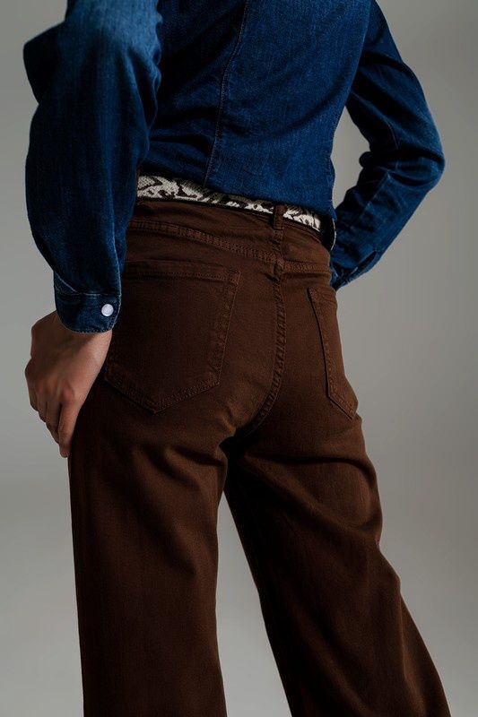 Cropped Brown Wide Leg