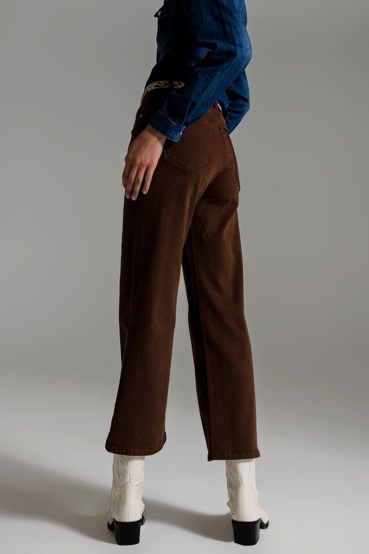 Cropped Brown Wide Leg