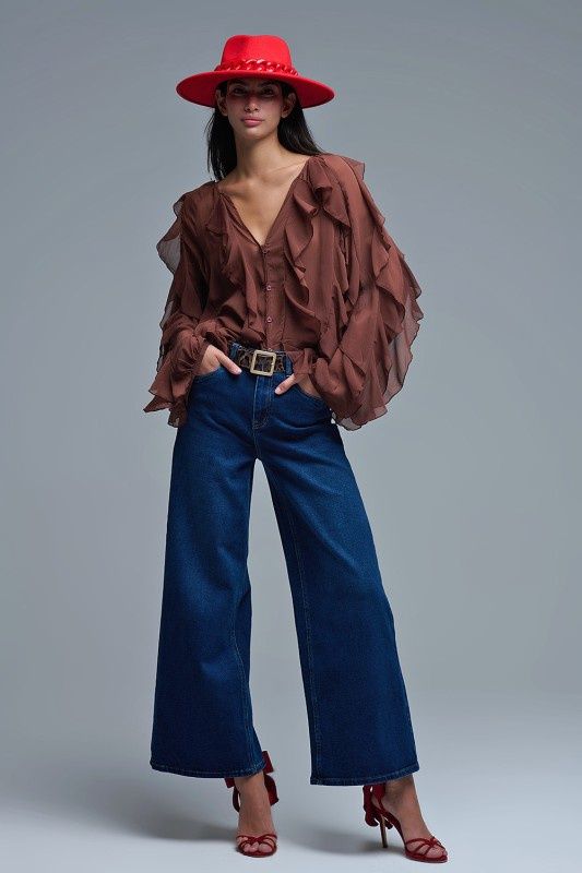 Wide Leg Stretch Jeans