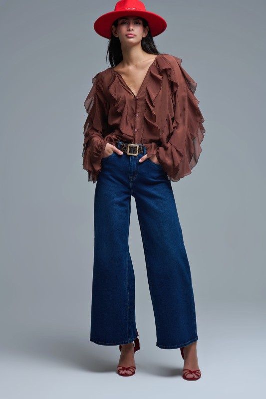 Wide Leg Stretch Jeans