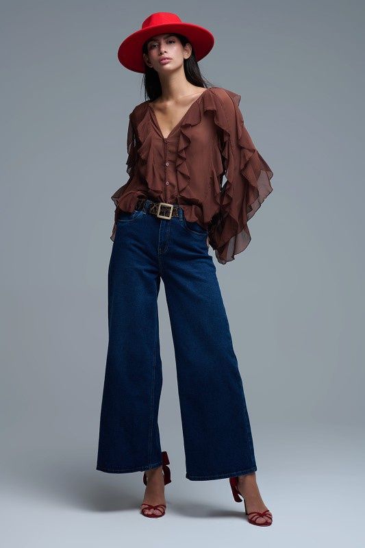 Wide Leg Stretch Jeans