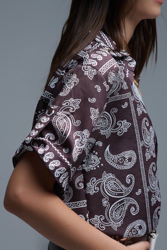 Brown Paisley Blouse