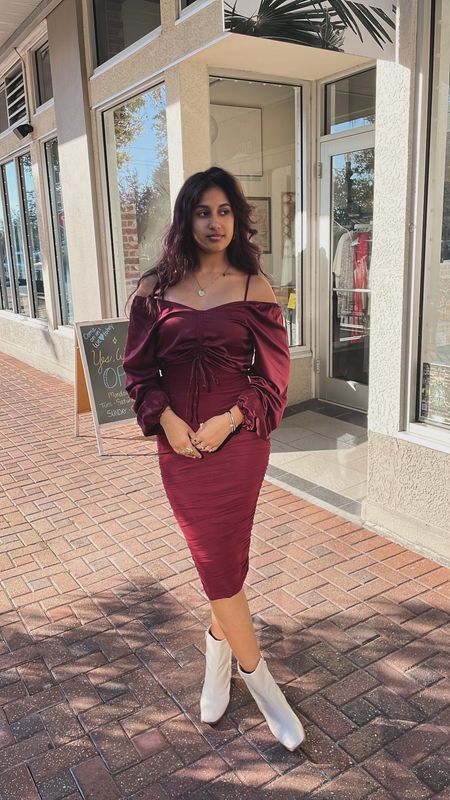 Merlot Ruched Satin Top