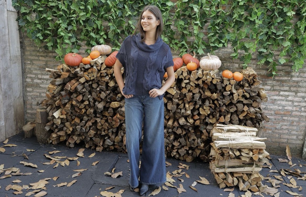 Darkest Indigo Sleeveless Cowl Sweater