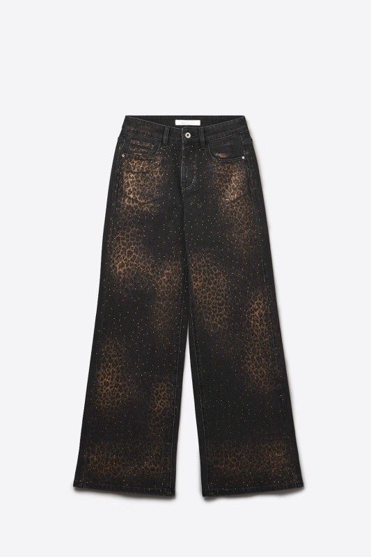 Leopard Print Black Jean