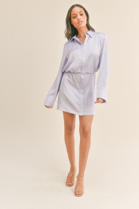 Bell Sleeve Button Down Dress