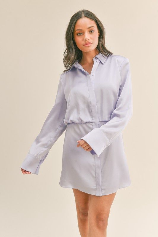Bell Sleeve Button Down Dress