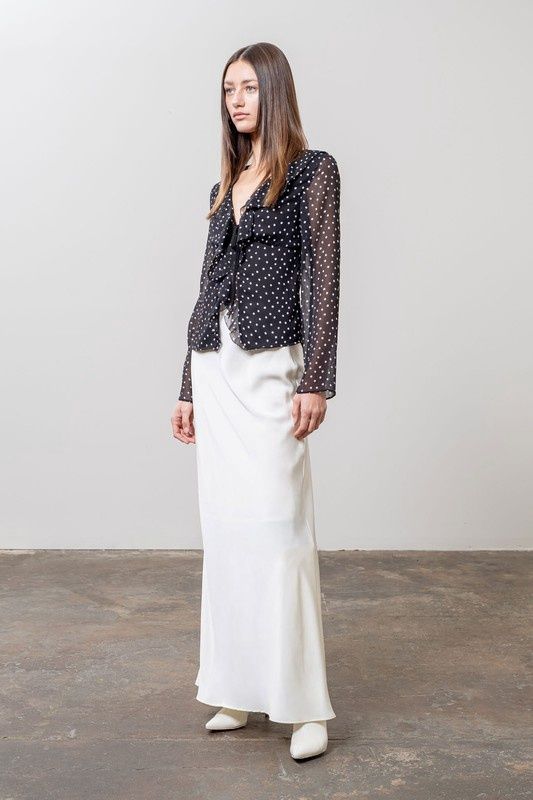 Polka Dot Tie Front Top