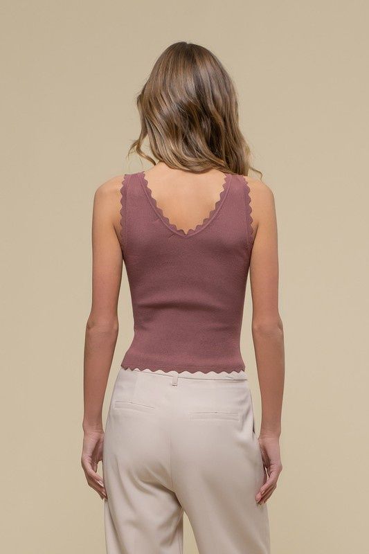 Scalloped Fitted Tank