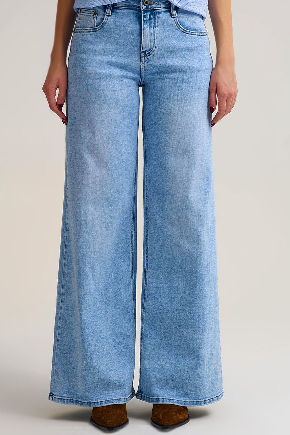 Light Denim Wide Leg Jean