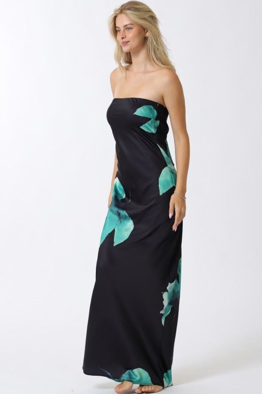 Navy/Green Tie Back Maxi