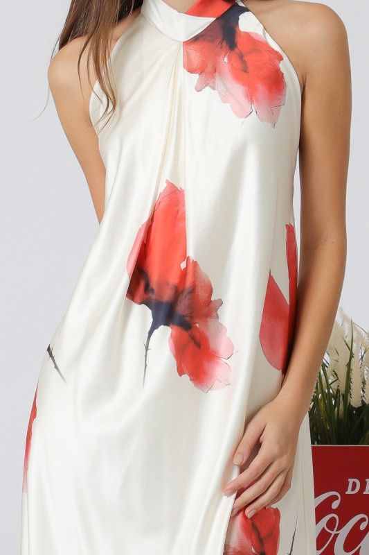 Mock Neck Backless Maxi