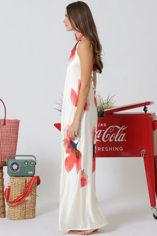 Mock Neck Backless Maxi