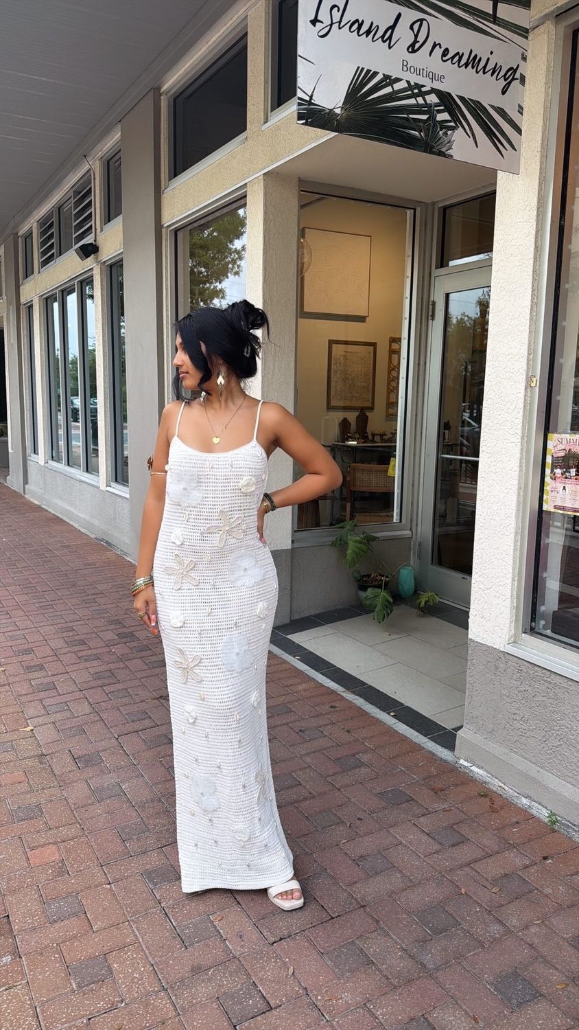 Floral&amp;Pearl Embroidered Crotchet Dress