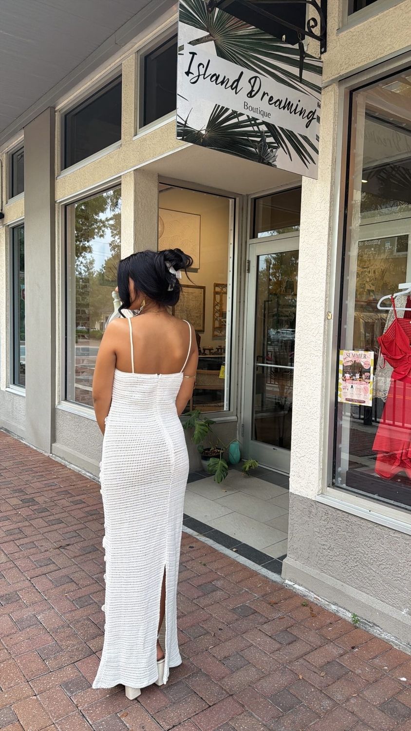 Floral&amp;Pearl Embroidered Crotchet Dress