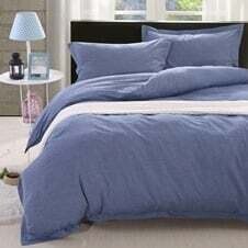 Duvet Cover Daniadown Chambray Denim Queen w / Pillow Cases