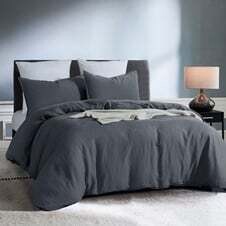 Duvet Cover Danaidown Chambray Grey Double w / Pillow Cases