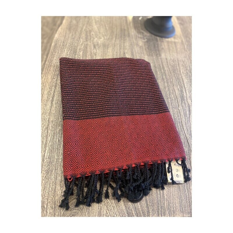 Turkish Towel Red/Black TTB02