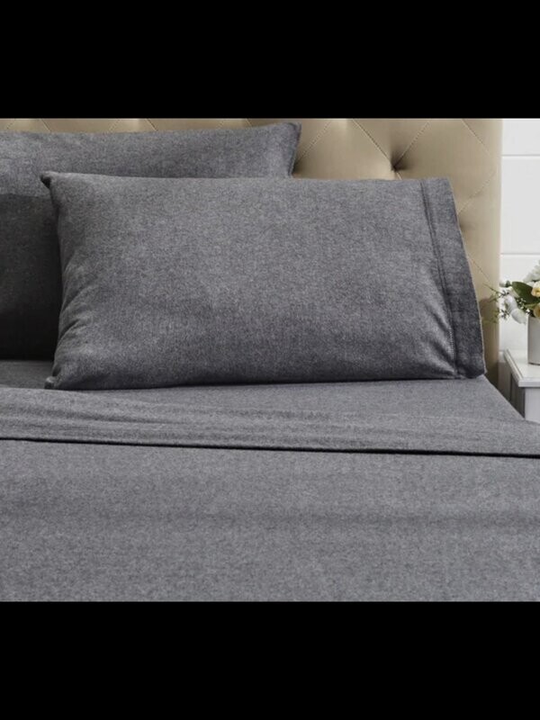 Sheets Dormisette Flannel King Grey Flat**
