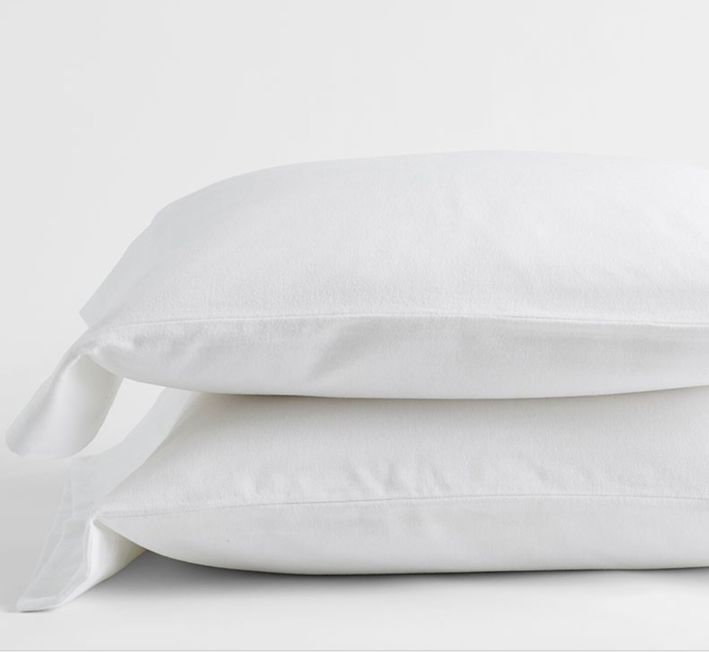 Pillow Cases Dormisette Flannel King White ( Pair )