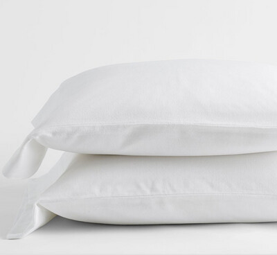 Pillow Cases Dormisette Flannel King White ( Pair )