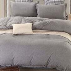 Duvet Cover Daniadown Grey Chambray Queen w/ Pillow Cases