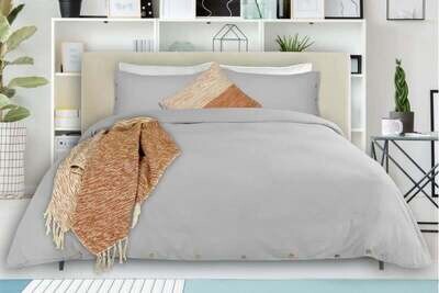 Duvet Cover RJS Coxen Stone Grey Queen w/ shams