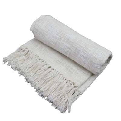 Throw Fab Styles Linen Look Ivory 50x60 31553