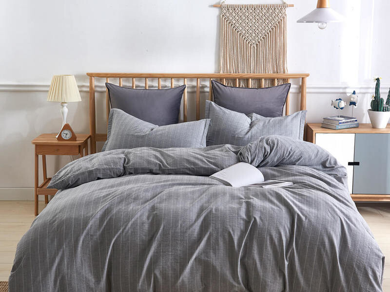Duvet Cover  Daniadown  Pinstripe Grey Twin w / Pillow Case