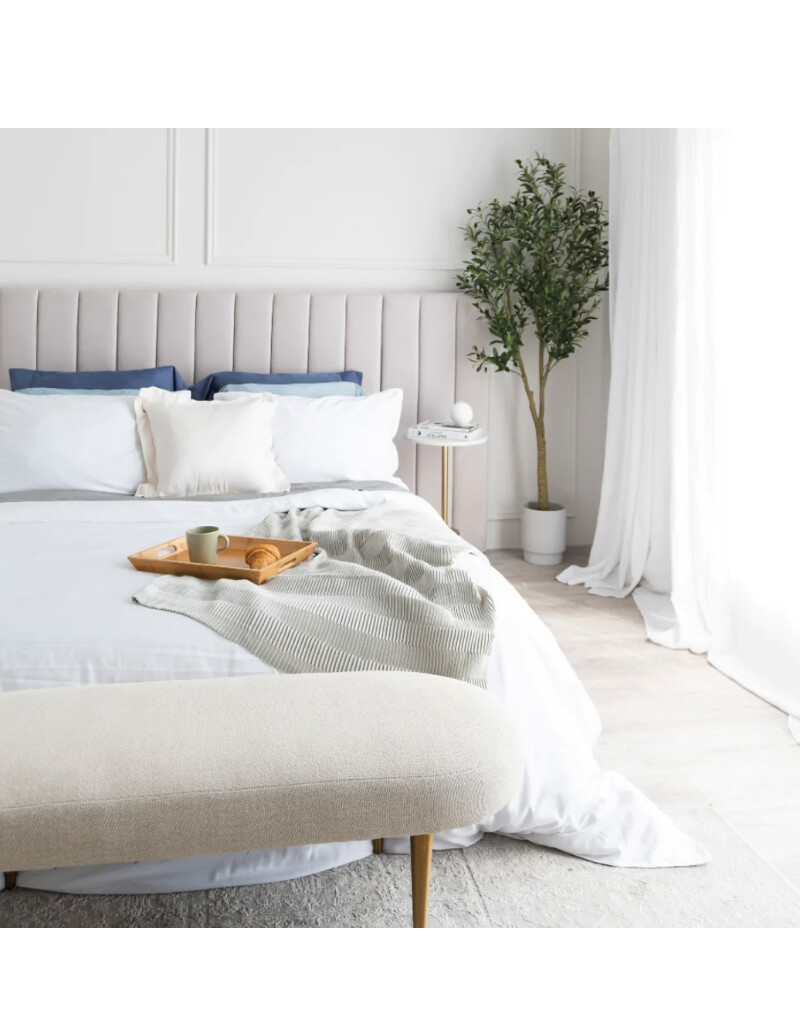 Duvet Cover Terrera Bamboo Queen White w / Pillow Cases