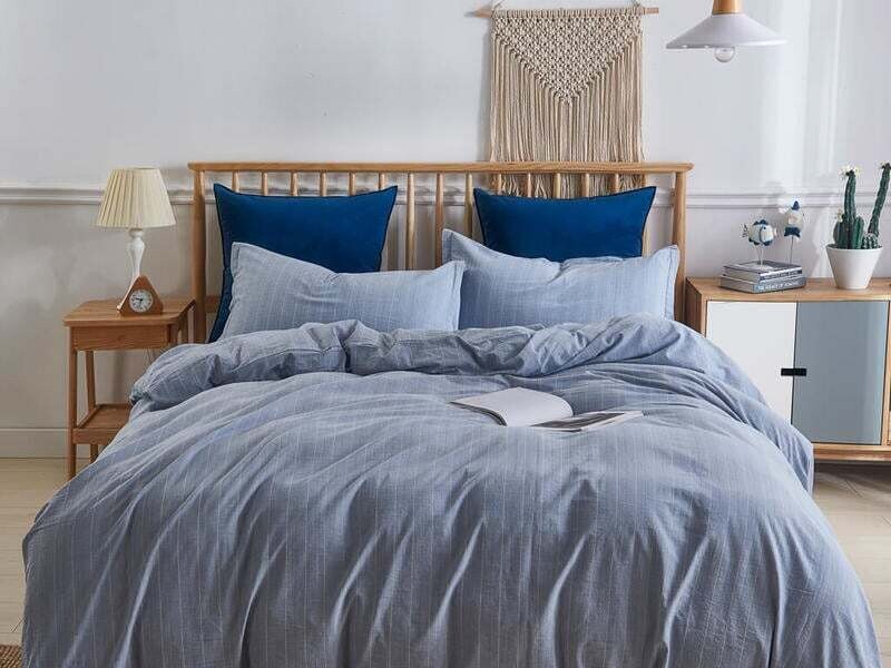 Duvet Cover Daniadown Pinstripe Denim Twin w/ sham**