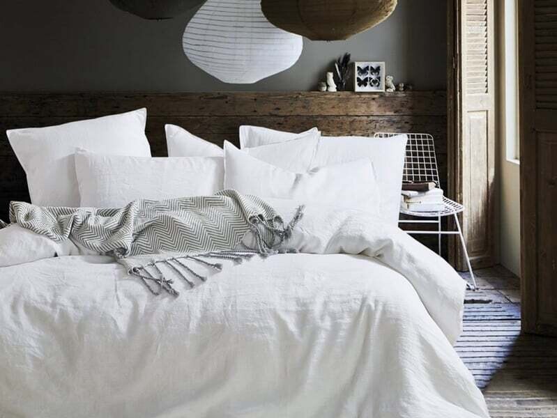 Duvet Cover Daniadown Star White Linen Queen w / Pillow Cases