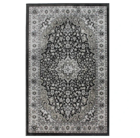 Rugs Avocado Artificial Silk 2'4 x 3'7 Kashan Anthracite