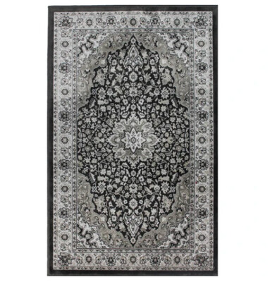 Rugs Avocado Artificial Silk 2'4 x 7'3  Kashan Anthracite